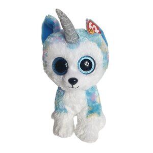 Ty Beanie Boos HELENA Unicorn Husky Dog 6" TySilk Plush Toy Stuffed May 29 DOB